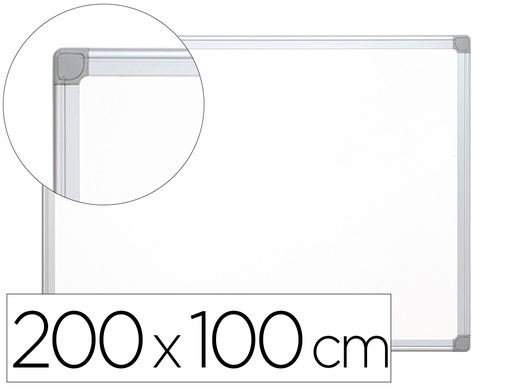 [2033670] Q-CONNECT - PIZARRA BLANCA LACADA MAGNETICA MARCO DE ALUMINIO 200X100 CM (Ref.KF03580)