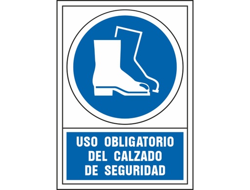 [2076032] SYSSA - PICTOGRAMA SEÑAL DE OBLIGACION USO OBLIGATORIO DEL CALZADO DE SEGURIDAD EN PVC 245X345 MM (Ref.4005)