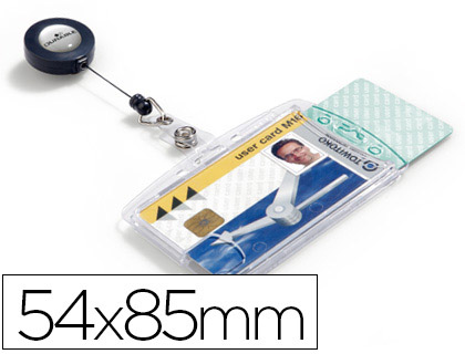 [2078337] DURABLE - IDENTIFICADOR CON CORDON EXTENSIBLE DOBLE USO VERTICAL/HORIZONTAL 54X85 MM (Ref.8224-19)