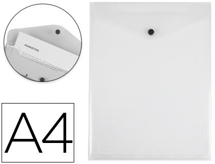 [2059427] LIDERPAPEL - CARPETA DOSSIER BROCHE POLIPROPILENO DIN A4 FORMATO VERTICAL TRANSPARENTE 50 HOJAS (Ref.DS12)
