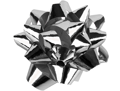 [2010358] LIDERPAPEL - Lazos fantasia medianos color plata metalizado (Ref. LZ08)