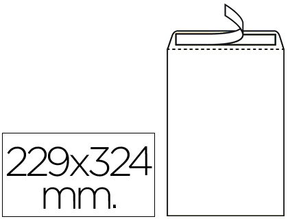[2031940] LIDERPAPEL - SOBRE BOLSA N.8 BLANCO DIN 229X324 MM TIRA DE SILICONA CAJA DE 250 UNIDADES (Ref.SB34)