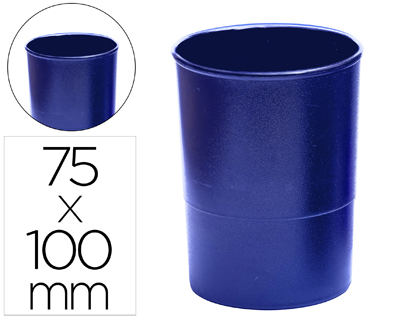 [2156294] Q-CONNECT - Cubilete portalapices plastico azul opaco diametro 75 mm altura 100 mm (Ref. KF19028)