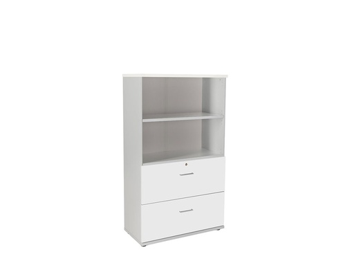 [9150611] ROCADA - ARMARIO CON DOS ESTANTES Y DOS CAJONES INFERIORES SERIE STORE 156X90X45 CM ACABADO AB04 (Ref.1056AB04)