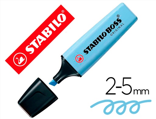 [9156913] STABILO - Rotulador boss fluorescente 70 pastel azul nublado (Ref. 70/111)