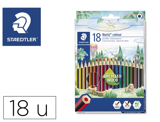 [2153669] STAEDTLER - LAPICES DE COLORES WOPEX ECOLOGICO 18 COLORES EN CAJA DE CARTON (Ref.185 C18)