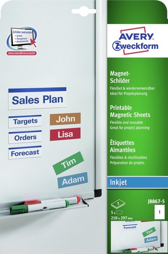 [1216003] AVERY - Señales Magneticas 210x297mm (Ref.J8867-5)