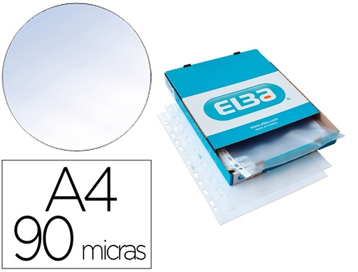 [2155325] ELBA - Pack 100 FUNDAS PP FORMATO A4 CALIDAD STANDAR 80 MICRAS PIEL DE NARANJA 11T (Ref.400005370)