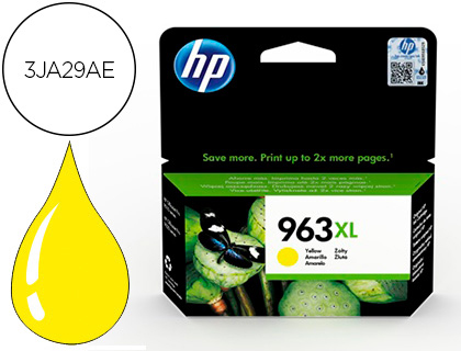 [9156637] HP ( HEWLETT PACKARD ) - Ink-jet 963 xl officejet pro 9010 / 9020 / 9022 / 9023 / 9025 amarillo 1600 paginas (Ref. 3JA29AE)