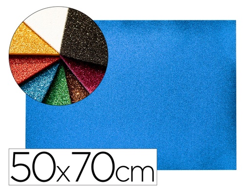 [2058663] LIDERPAPEL - GOMA EVA CON PURPURINA 50X70CM 60G/M2 ESPESOR 2MM AZUL OSCURO (Ref.GE70)