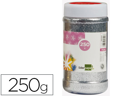 [2075044] LIDERPAPEL - PURPURINA FANTASIA COLOR PLATA METALIZADO BOTE DE 250 GR (Ref.PU20)