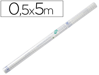 [2020286] LIDERPAPEL - ROLLO PLASTICO ADHESIVO 0.50X5 MT 50 MC -FORRALIBROS REMOVIBLE (Ref.AD07)