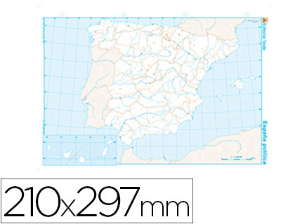[2022173] MAPA MUDO B/N DIN A4 ESPAÑA -POLITICO 