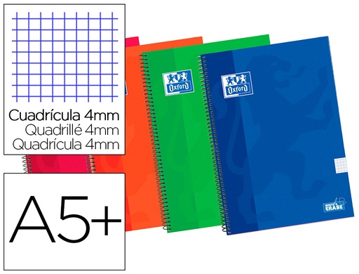 [9049366] OXFORD - Cuaderno School 80h 4º Cuadricula 4x4 Surtido (Ref.100430151)