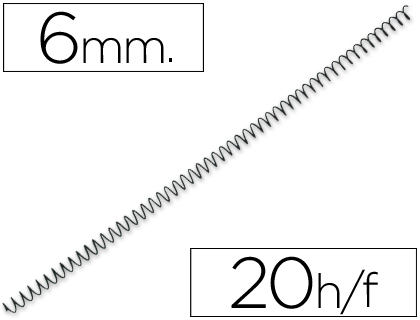 [2064068] Q-CONNECT - ESPIRAL METALICO 64 5:1 6MM 1MM CAJA DE 200 UNIDADES (Ref.KF04427)