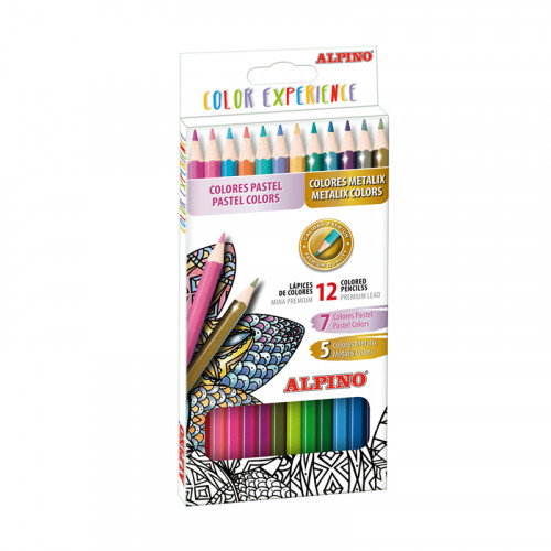[9157282] ALPINO - Lapices de colores experience acuarelable mina premium 3,3 mm special colors caja de carton de 7 colores (Ref. AL000246)