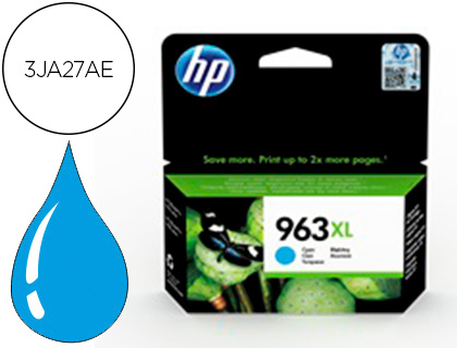 [9156635] HP ( HEWLETT PACKARD ) - Ink-jet 963 xl officejet pro 9010 / 9020 / 9022 / 9023 / 9025 cian 1600 paginas (Ref. 3JA27AE)