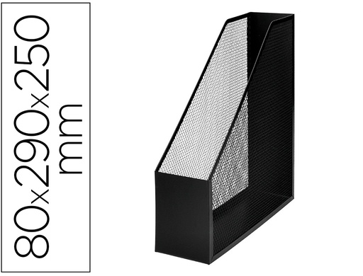 [2029628] Q-CONNECT - REVISTERO METALICO REJILLA GXA29 NEGRO 87X295X250MM (Ref.KF00862)