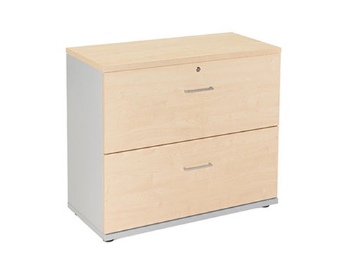 [9150627] ROCADA - ARMARIO CON DOS CAJONES SERIE STORE 78X90X45 CM ACABADO AB01 ALUMINIO/HAYA (Ref.1006AB01)
