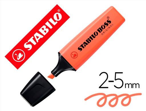 [9156914] STABILO - Rotulador boss fluorescente 70 pastel coral meloso (Ref. 70/140)