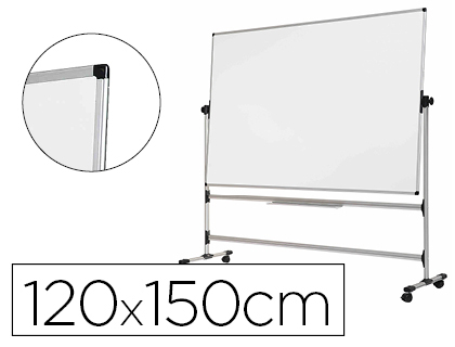 [2152472] BI-OFFICE - Pizarra blanca blanca de acero vitrifricado volteable doble cara 120x150 cm (Ref. RQR0424)