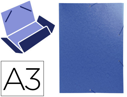[9076293] EXACOMPTA - Carpeta Gomas A3 3 solapas A3 Azul Cartulina FSC (Ref.59507E)