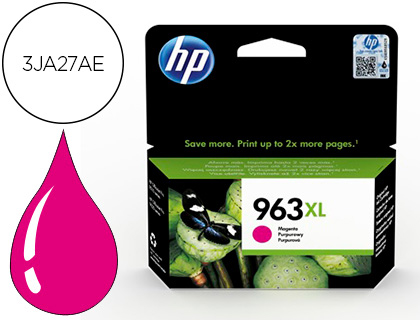 [9156636] HP ( HEWLETT PACKARD ) - Ink-jet 963 xl officejet pro 9010 / 9020 / 9022 / 9023 / 9025 magenta 1600 paginas (Ref. 3JA28AE)