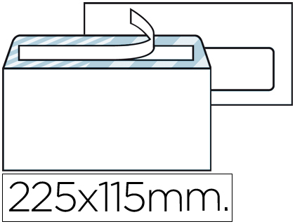 [2031917] LIDERPAPEL - SOBRE N.4 BLANCO AMERICANO VENTANA DERECHA 115X225MM TIRA DE SILICONA OPEN SYSTEM CAJA DE 500 UNIDAD (Ref.SB07)