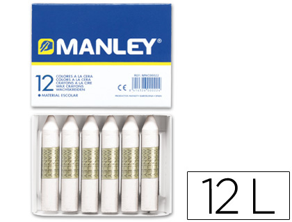 [9022245] MANLEY - CAJA DE 12 CERAS BLANCO. Nº1 (Ref.MNC04442)