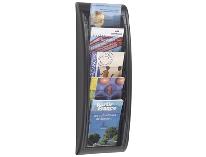 [2036340] PAPERFLOW - EXPOSITOR MURAL FAST- DIN A5 NEGRO 5 CASILLAS 650X228X95 MM (Ref.4063.01)