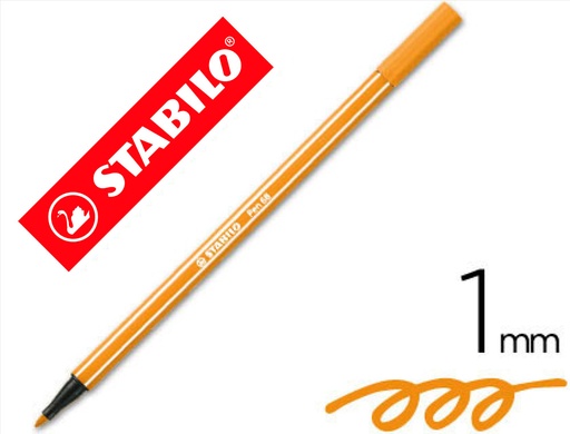 [9049236] STABILO - ROTULADOR ACUARELABLE PEN 68 NARANJA 1 MM (Ref.68/54)