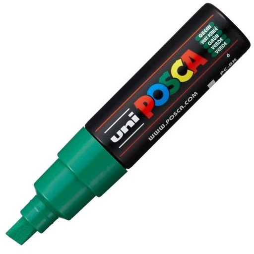 [1720381] UNI-BALL - Marcador especial PC-8K Lavables punta biselada Verde (Ref.148841000)