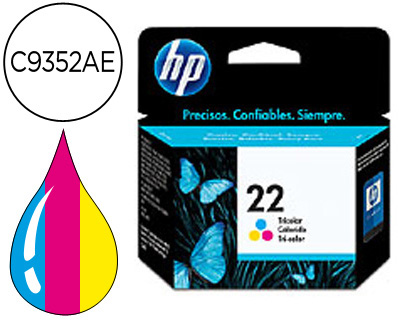 [9034189] HP ( HEWLETT PACKARD ) - Cartuchos ORIGINALES Inyección De Tinta 22 Tricolor (Ref.C9352AE#ABE)
