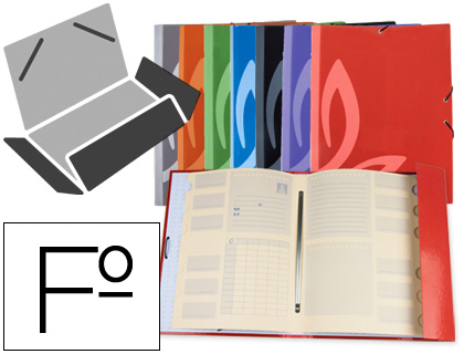 [2058608] LIDERPAPEL - CARPETA GOMAS Cartón FORRADO CLASIFICADORA FOLIO 7 COLORES SURTIDOS (Ref.CG59)