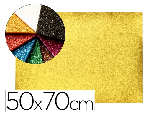 [2058660] LIDERPAPEL - GOMA EVA CON PURPURINA 50X70CM 60G/M2 ESPESOR 2MM ORO (Ref.GE67)