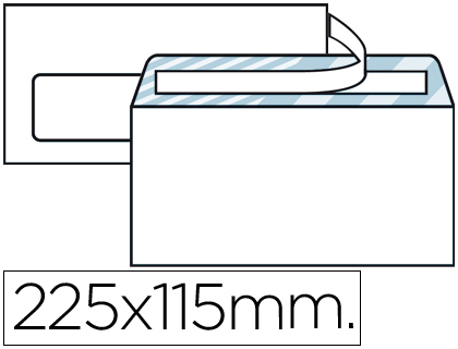 [2031919] LIDERPAPEL - SOBRE N.6 BLANCO AMERICANO VENTANA IZQUIERDA 115X225 TIRA DE SILICONA OPEN SYSTEM CAJA DE 500 UNIDAD (Ref.SB09)
