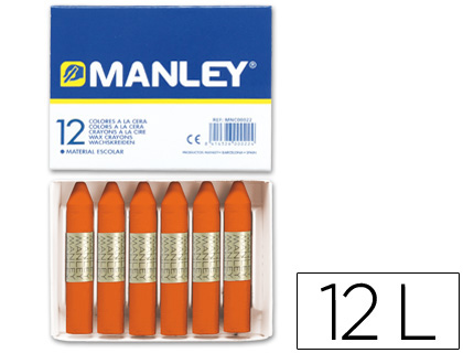 [9022270] MANLEY - CAJA DE 12 CERAS NARANJA. Nº6 (Ref.MNC04497)