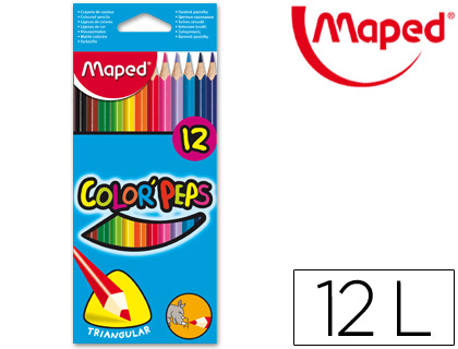 [9043248] MAPED - Lapices colores Color´Peps Estuche 12 Ud Mina blanda Colores surtidos (Ref.183212)