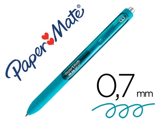 [9064341] PAPER MATE - Bolígrafo Inkjoy gel verde azulado. Ancho de punta 0,7mm. (Ref.1978312)