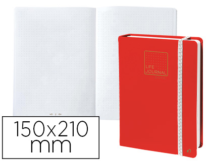 [2155758] QUO VADIS - Libreta life journal infinite dots puntos 15x21 cm 224 hojas tapa similpiel rojo (Ref. 2371105Q)
