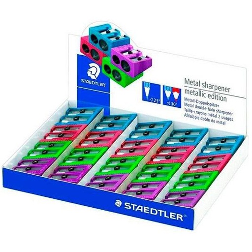 [9936477] STAEDTLER - Sacapuntas/Afilalapices METALICO CUÑA 2 USOS COL. SURTIDOS (Ref.510 20 PR2)