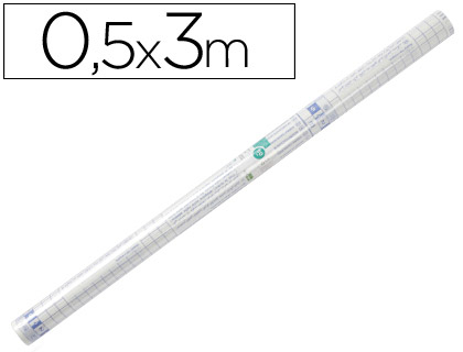 [2038188] LIDERPAPEL - ROLLO PLASTICO ADHESIVO 0,50X3 MT. 8O MICRAS FORRALIBROS REMOVIBLE (Ref.AD02)