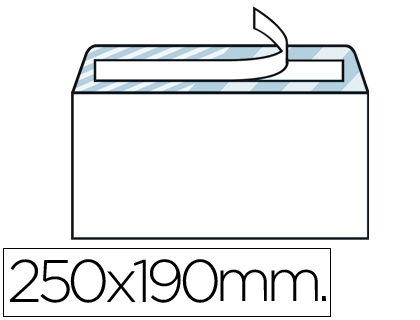 [2031927] LIDERPAPEL - SOBRE N.13 BLANCO CUARTO PROLONGADO 190X250MM TIRA DE SILICONA CAJA DE 250 UNIDADES (Ref.SB16)