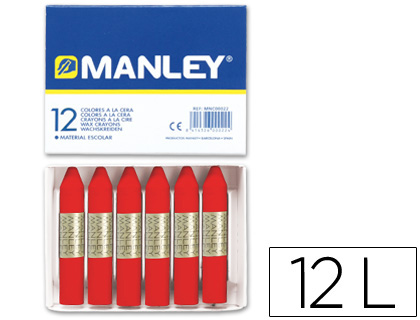 [9022249] MANLEY - CAJA DE 12 CERAS ROJO ESCARL. Nº9 (Ref.MNC04522)