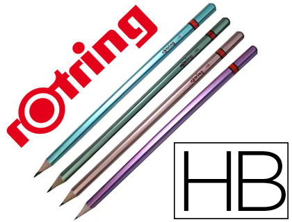 [9156332] ROTRING - Lapices de grafito metallic hb cuerpo colores surtidos (Ref. 2090067)