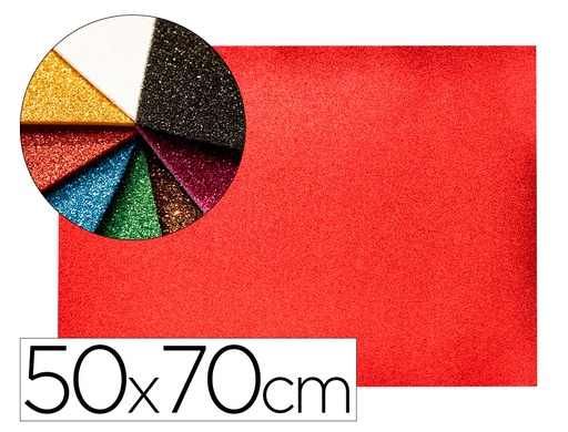 [2058656] LIDERPAPEL - GOMA EVA CON PURPURINA 50X70CM 60G/M2 ESPESOR 2MM ROJO (Ref.GE63)