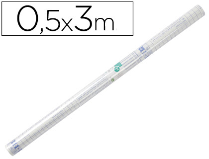 [2020284] LIDERPAPEL - ROLLO PLASTICO ADHESIVO 0.50X3 MT 50 MC -FORRALIBROS REMOVIBLE (Ref.AD06)