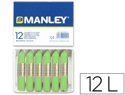 [9022259] MANLEY - CAJA DE 12 CERAS VERDE AMAR. Nº22 (Ref.MNC04657)