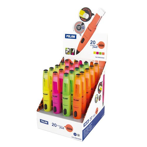 [9929760] MILAN - PORTAMINAS COMPACT FLUO 0,9 mm EXPOSITOR de 20 (Ref.185016920)
