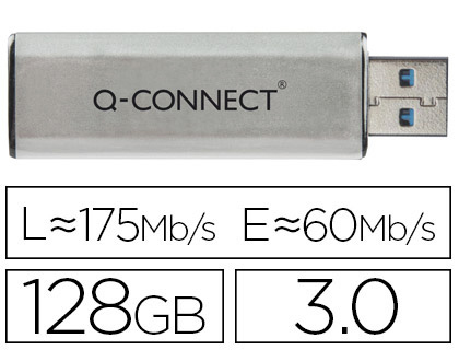 [2068114] Q-CONNECT - MEMORIA USB FLASH 128 GB 3.0 (CANON L.P.I. 0,24€ Incluido) (Ref.KF16375)